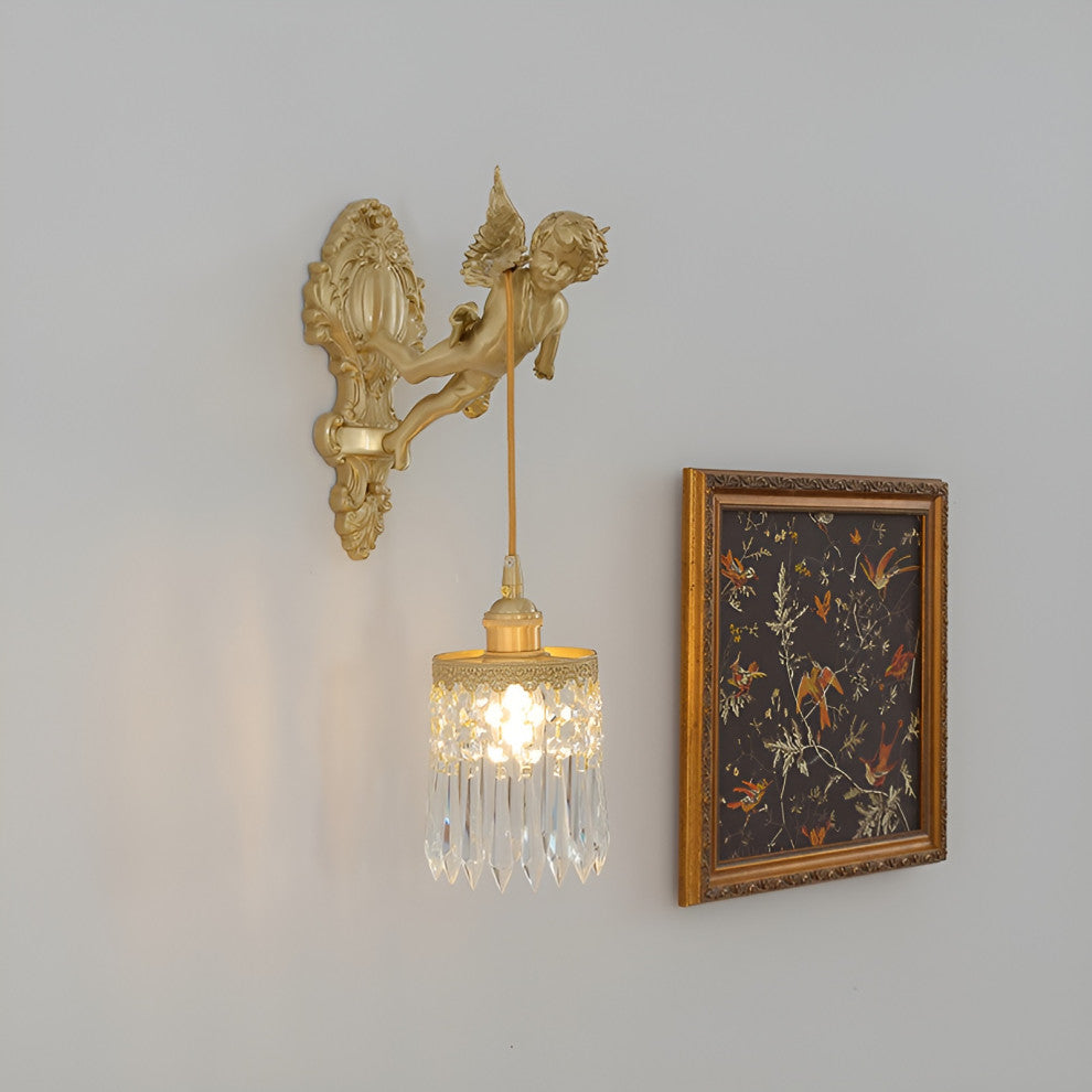 Luxury Wall Lamp in Medieval Style for Living Room, Bedroom, A, Cool Light