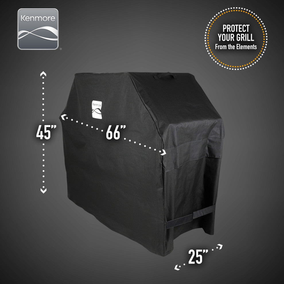 Kenmore 60 Inch Water Repellant Grill Cover in Black, Large