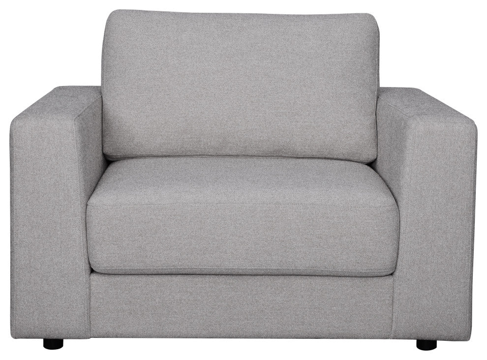 Elizabeth Stain-Resistant Fabric Oversized Armchair and Ottoman Set, Light Grey