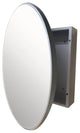 Round Metal Frame Medicine Cabinet, Brushed Silver