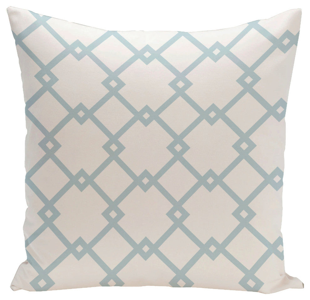 Holiday Brights Collection Geometric Pillow, Mistletoe, Blue, 26"x26"