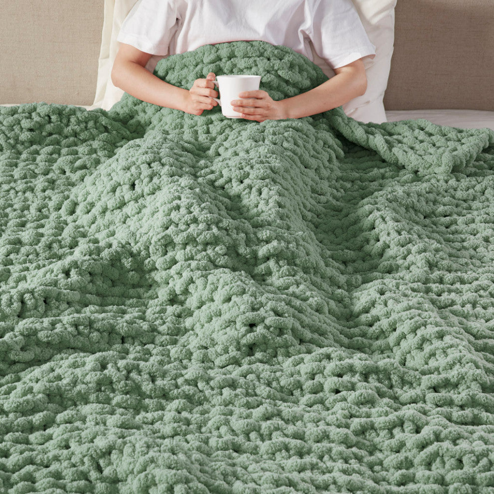 Madison Park Chenille Chunky Knit Throw