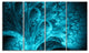 Magical Blue Psychedelic Forest, Abstract Canvas Art Print, 48"x28", 4 Panels
