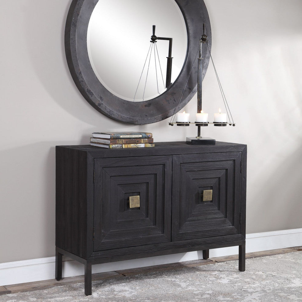 Uttermost 24916 Aiken 44"W Fir Accent Cabinet - Dark Ebony