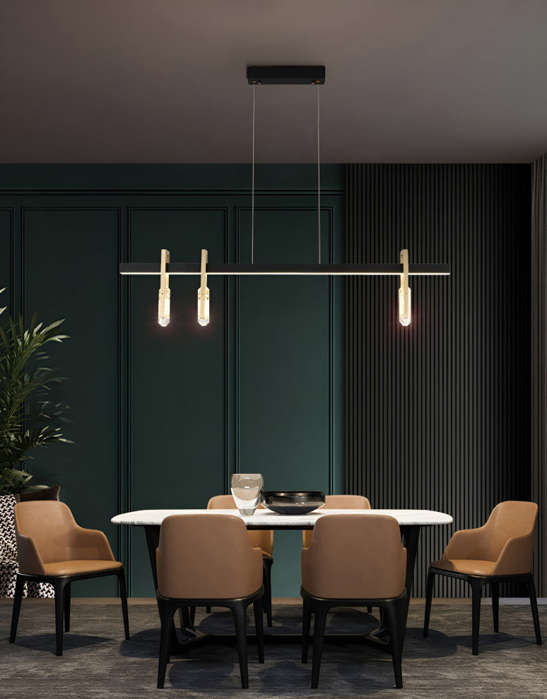 Finale Ligure | Postmodern Copper Crystal Pendant Lamp, 1 Light
