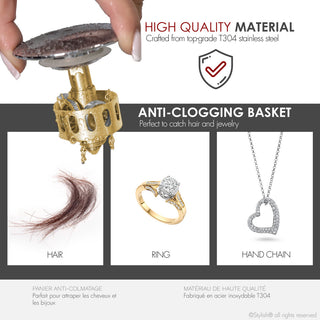 STYLISH Polished Chrome Pop-Up Bathroom Sink Drain without Overflow