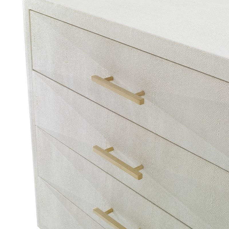 Ambella Home Collection Shagreen Pyramid Chest Linen