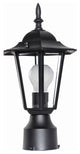Builder Cast 1-Light Outdoor Post Lantern, Black, Clear