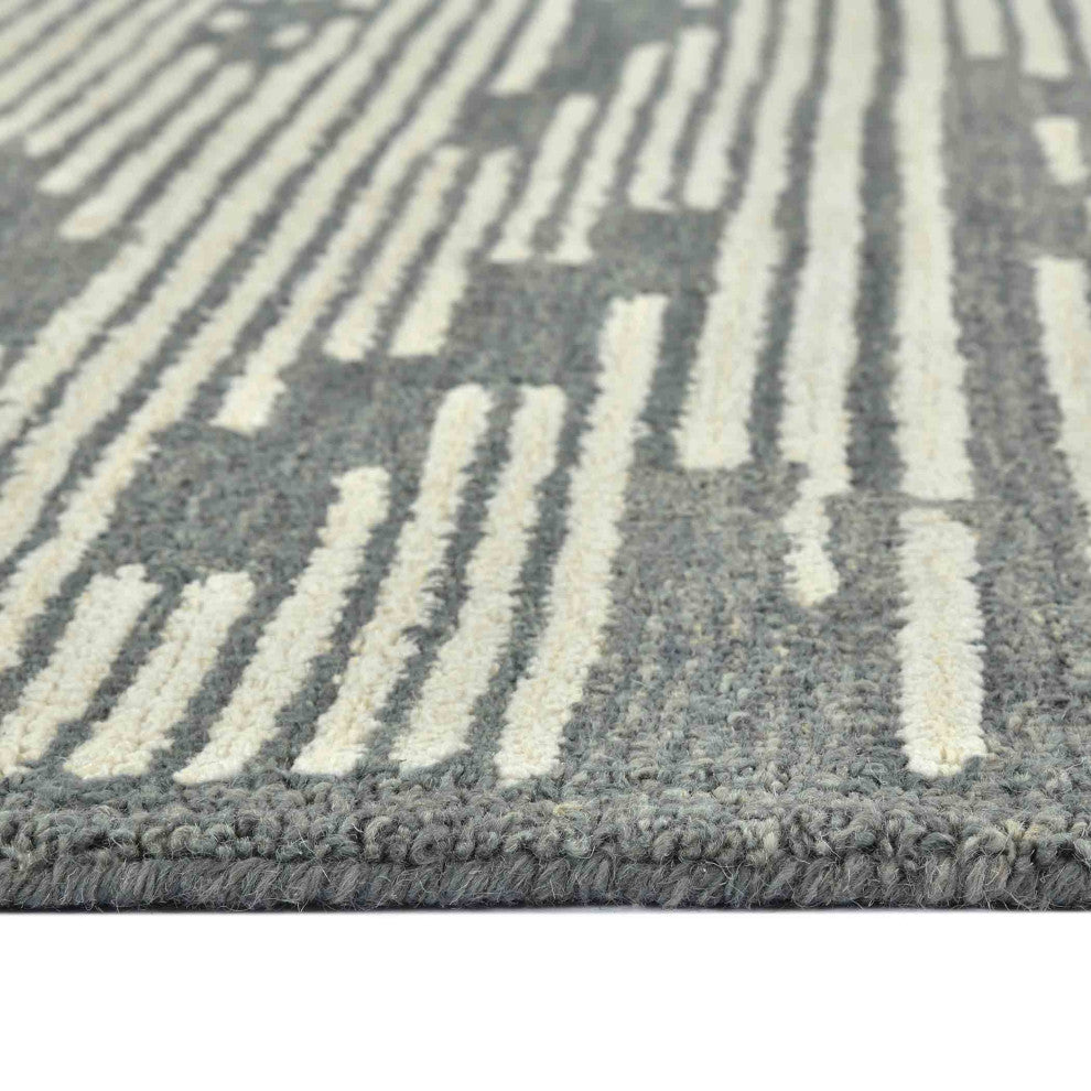 Chicago Turlen Area Rug, Dark Gray, 2' x 3', Geometric