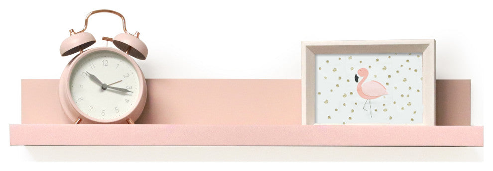 InPlace Picture Ledge Shelf for Kids Room, Pink, 24x4.5x3.5