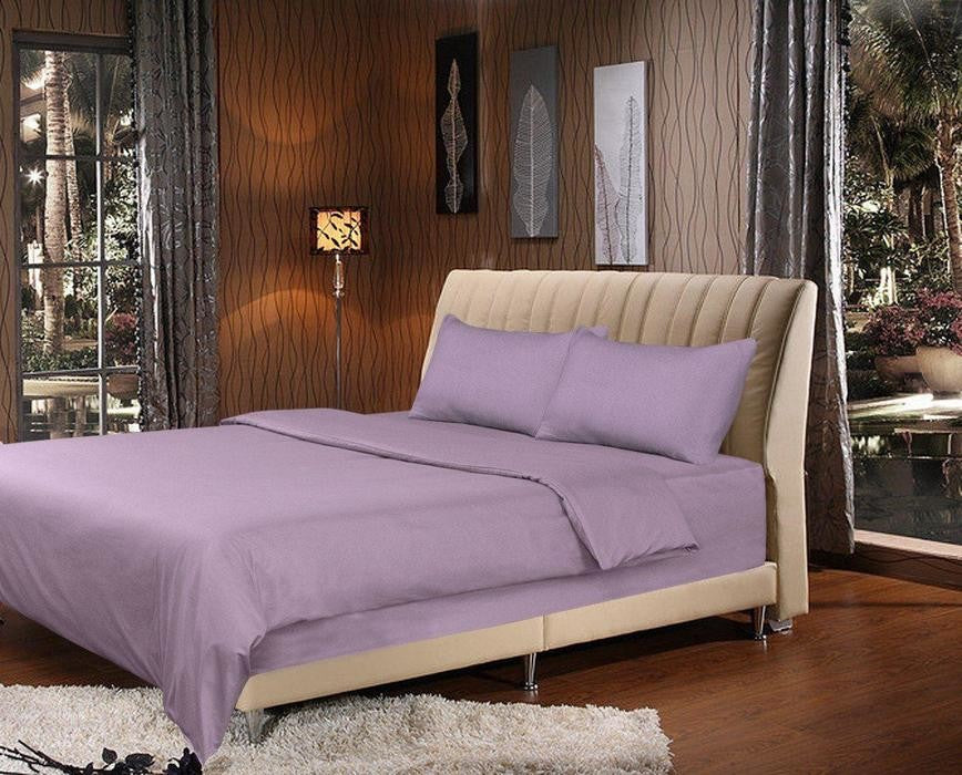 Solid Color Super Soft Luxury Duvet Cover Set, Spring Lavender, Cal King