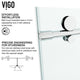 VIGO Elan E-Class 56" to 60" W x 66" H Frameless Sliding Tub Door, Chrome, Clear Glass