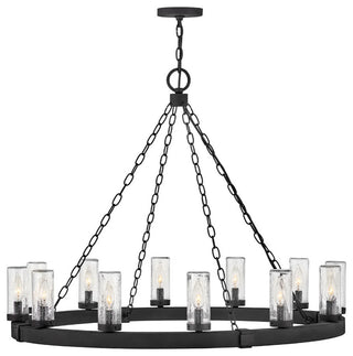 Hinkley Lighting 29207 Sawyer 12 Light 38"W Open Air Outdoor Ring - Black