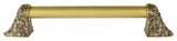 Florid Leaves Appliance Pull, Antique Brass, 12", Plain