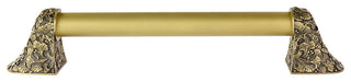 Florid Leaves Appliance Pull, Antique Brass, 12", Plain