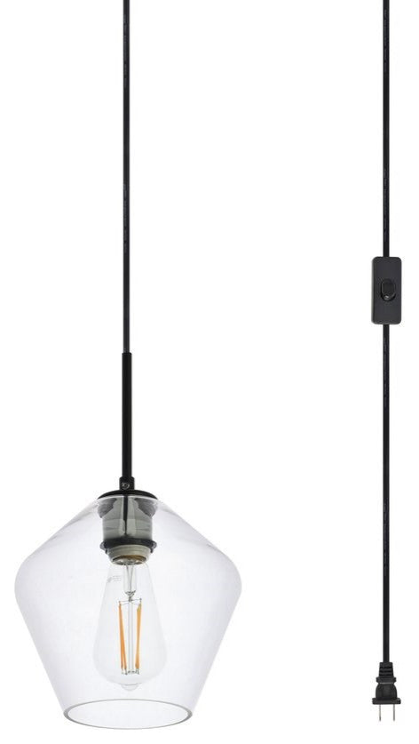 Living District Gene 1-Light Plug-In Pendant Black
