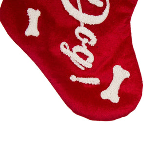 Velvet Christmas Stocking With Plush Cuff- Good Dog,Set of 2