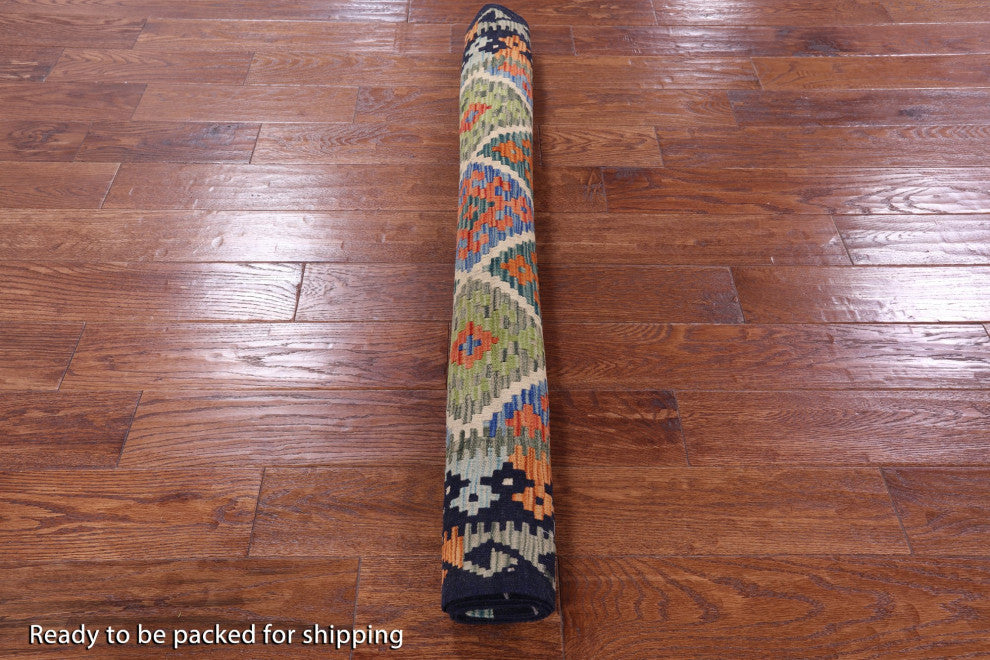 Flat Weave Kilim Reversible Wool On Wool Rug 4' 1" X 6' 0" Q9492