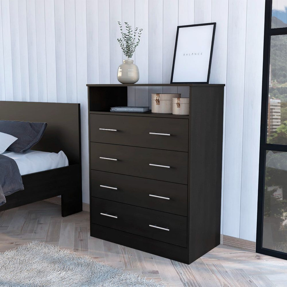 Serbian Four Drawer Dresser, Black