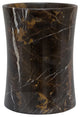 Vinca Collection Black and Gold Marble Waste Bin with Liner, Black and Gold Marble