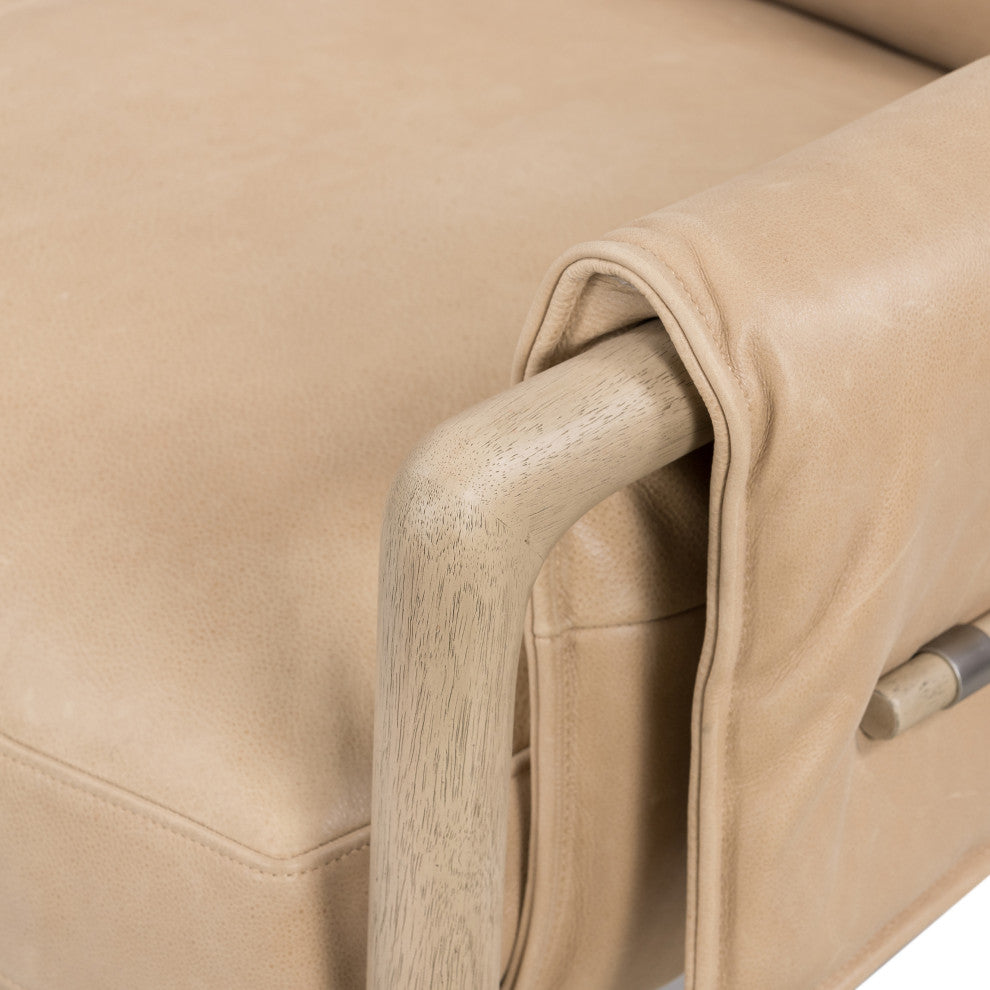 Harrison Chair Palermo Nude, Yucca Parawood, Brushed Silver