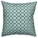 Blue Check Plaid Outdoor Throw Pillow, 20"x20"