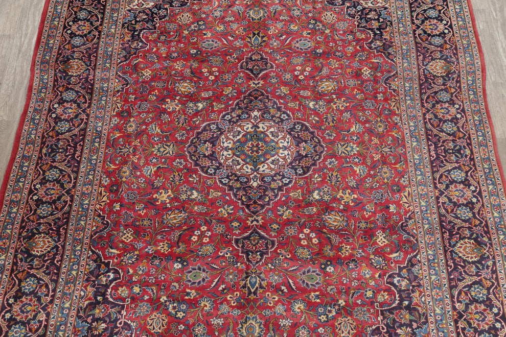 Consigned, Oriental Medallion Vintage Handmade Red 9x12 Persian Area Rug
