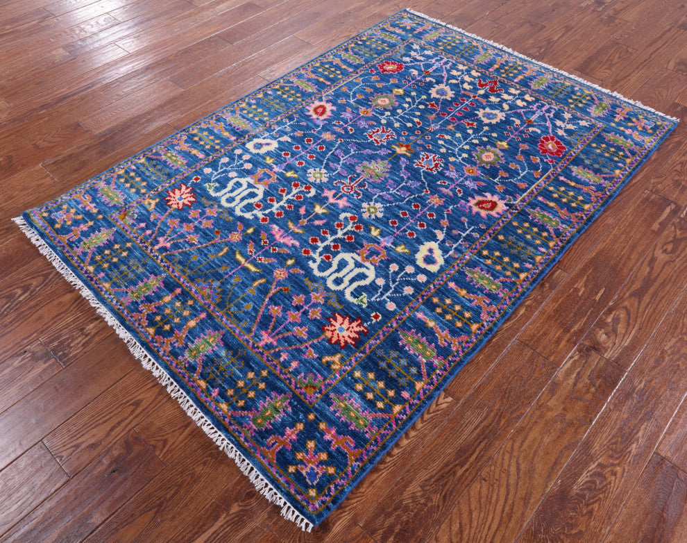 Handmade Turkish Oushak Rug 4' 2" X 6' 2" - Q15328
