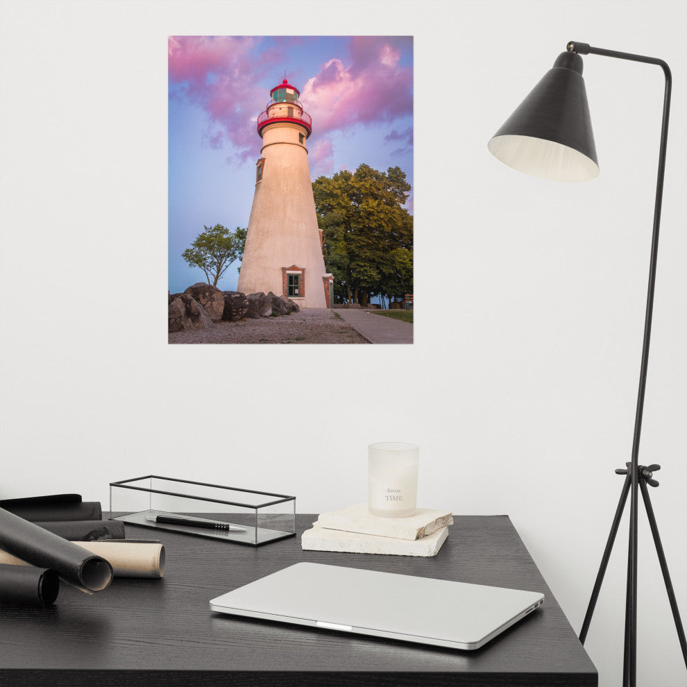 Marblehead Lighthouse at Sunset Coastal Landscape Unframed Wall Art Prints, 16" X 20"