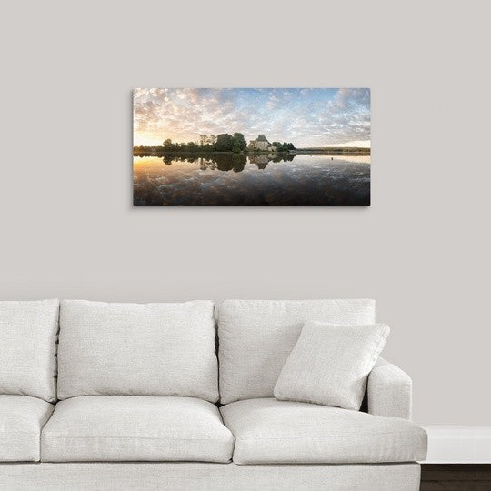 "Panoramic of Abbaye Paimpont in Brittany" Wrapped Canvas Art Print, 36"x18"x...