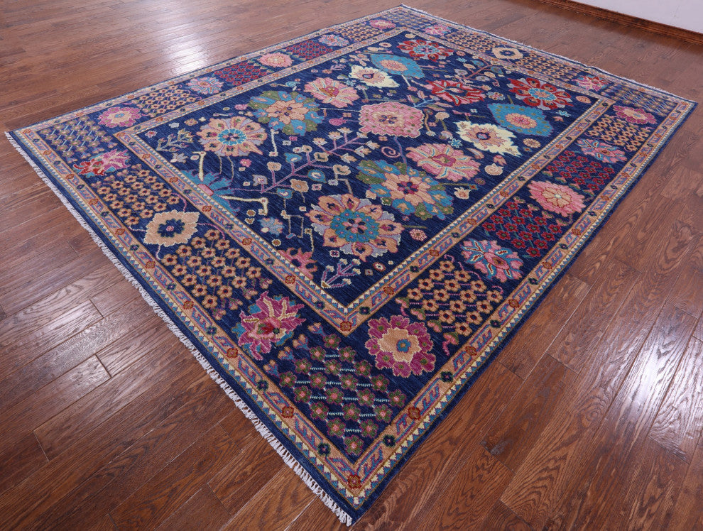 Hand-Knotted Turkish Oushak Wool Rug 9' 2" X 11' 10" - Q15420