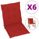 vidaXL Chair Cushion 6 Pcs Outdoor Patio Chair Cushion Pad Red Oxford Fabric