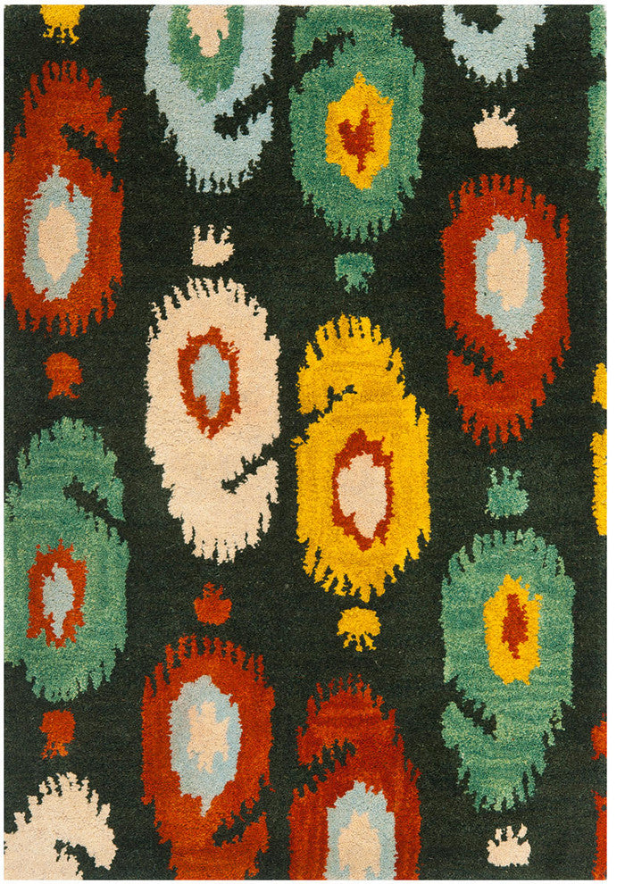 Safavieh Ikat Ikt471A Charcoal, Multi Area Rug