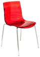 Leisuremod Astor Plastic Dining Chair With Chrome Base, Red