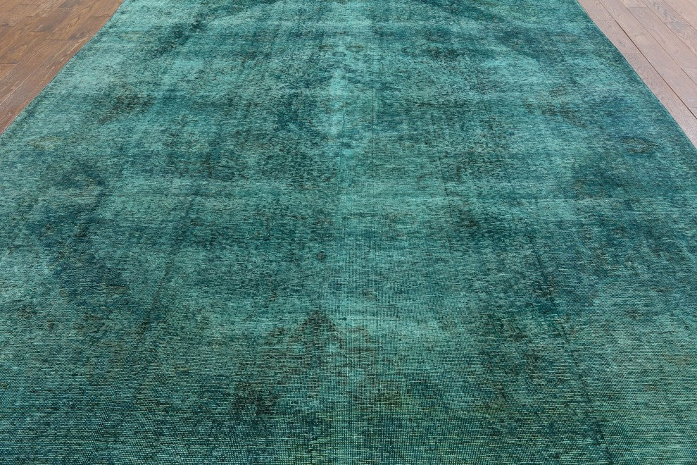 Antique Overdyed Hand-Knotted Oriental Wool Rug, 10'x12'