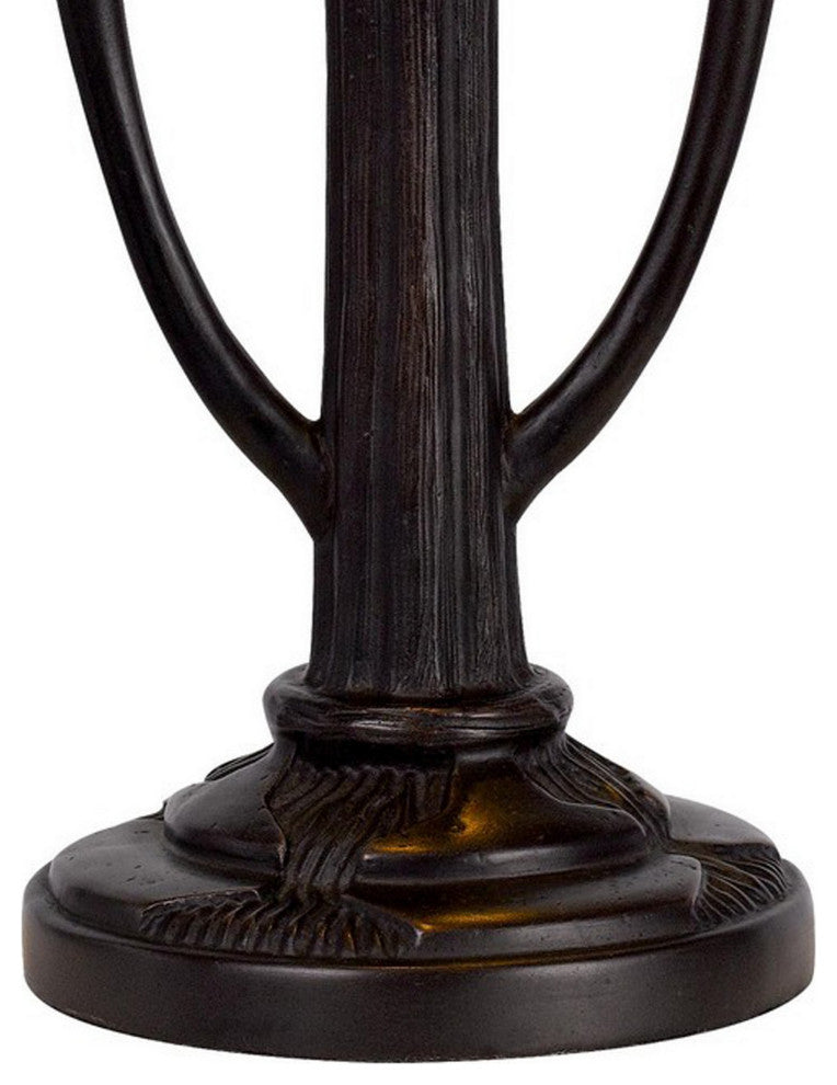 Benzara BM282168 22" Table Lamp, Bird Art Stained Glass Shade, Antique Bronze