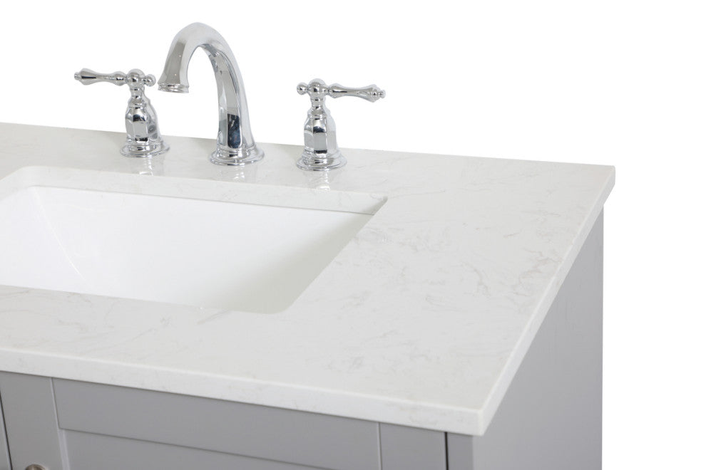 30" Single Bathroom Vanity, Gray