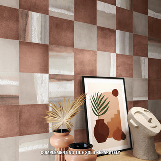 Matter Canvas Taupe Red Porcelain Floor and Wall Tile