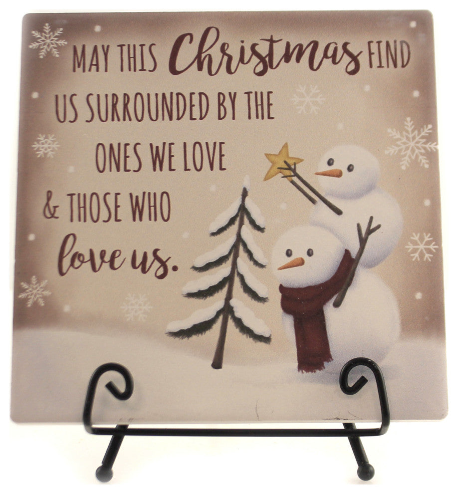 Christmas Christmas Find Us Plaque Ceramic Snowmen Star Tree 66471