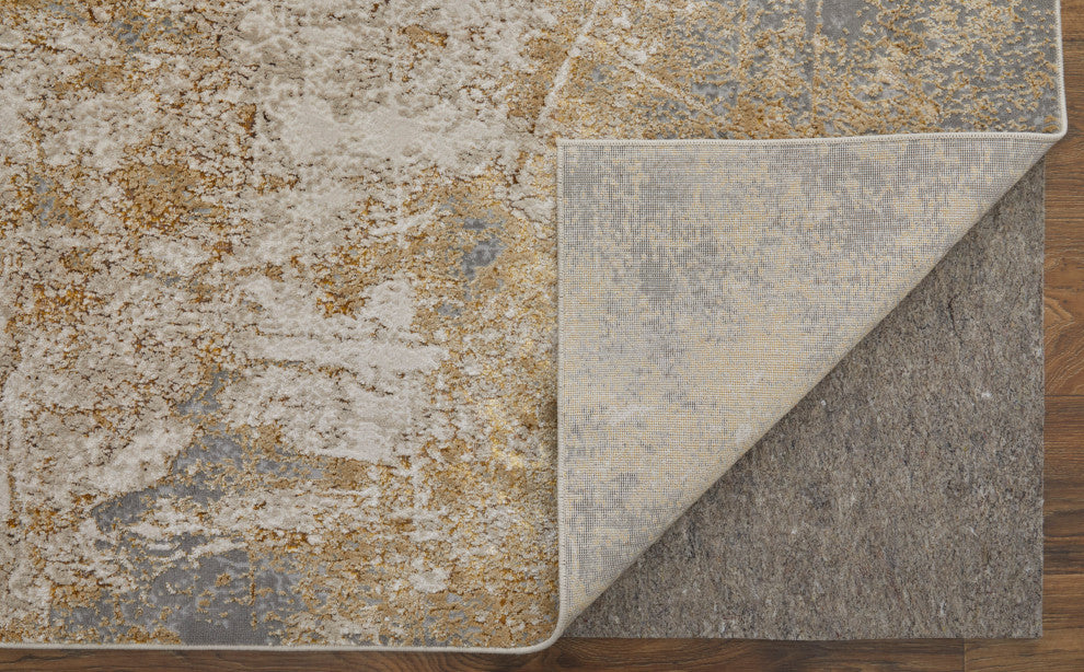 Tripoli Modern Abstract, Ivory/Brown/Gray, 9'2"x12' Area Rug