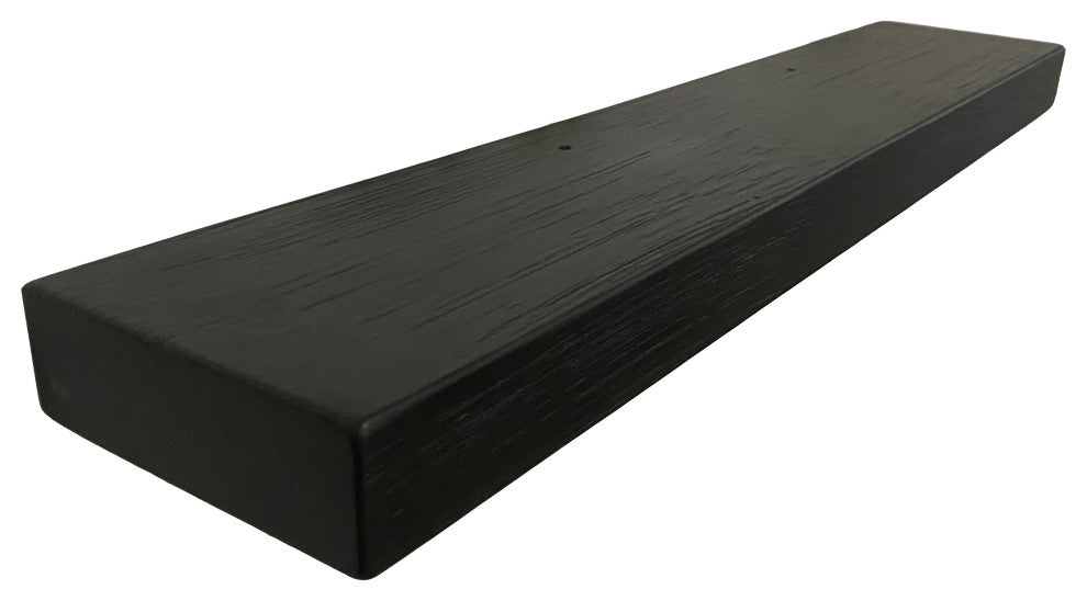 Rustic, Floating Shelf, 2" Thick x 6" Deep, Mountable, Black, 36