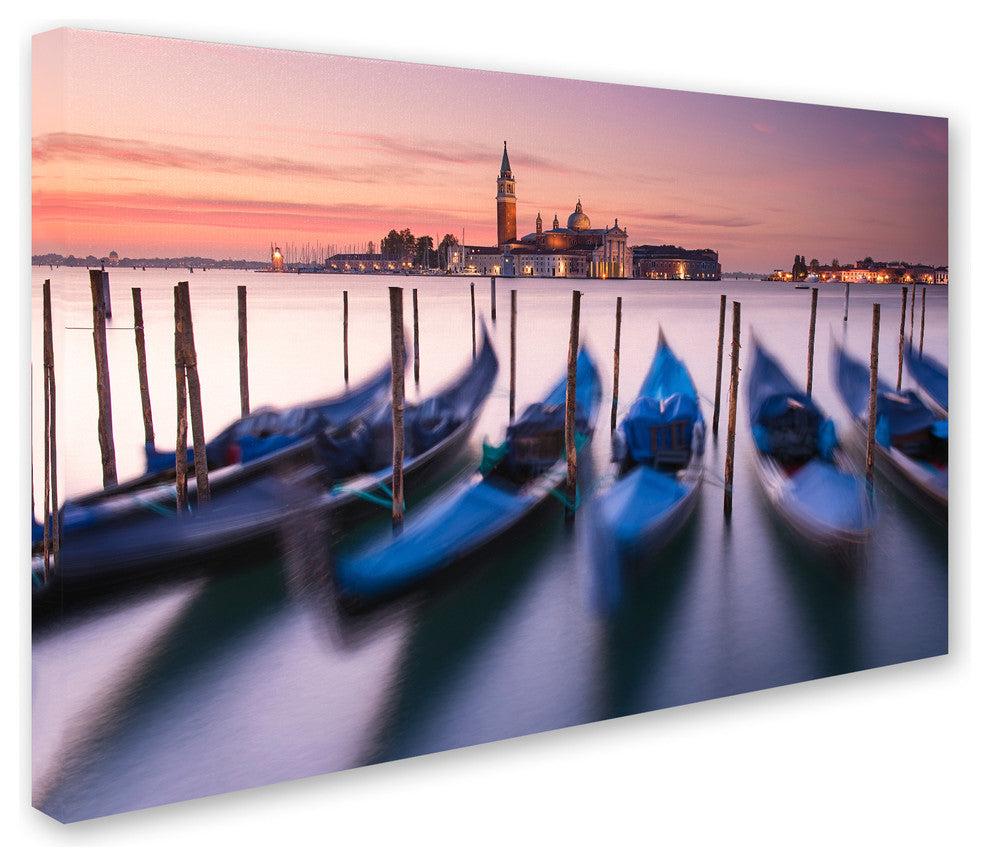 Michael Blanchette 'Blue Gondolas' Canvas Art, 19x12