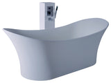 ADM Curved Freestanding Bathtub, Glossy White, 68.9"