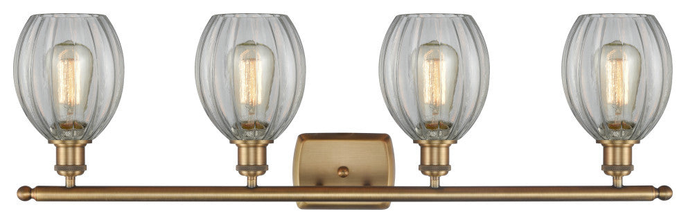 Eaton 3-Light Bath Vanity-Light, Brushed Brass, Clear