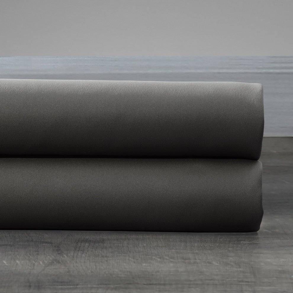 Anthracite Gray Grommet Doublewide Room Darkening Curtain Single Panel, 100"x96"