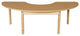 Half Circle High Pressure Laminate Table With Hardwood Legs, 16"