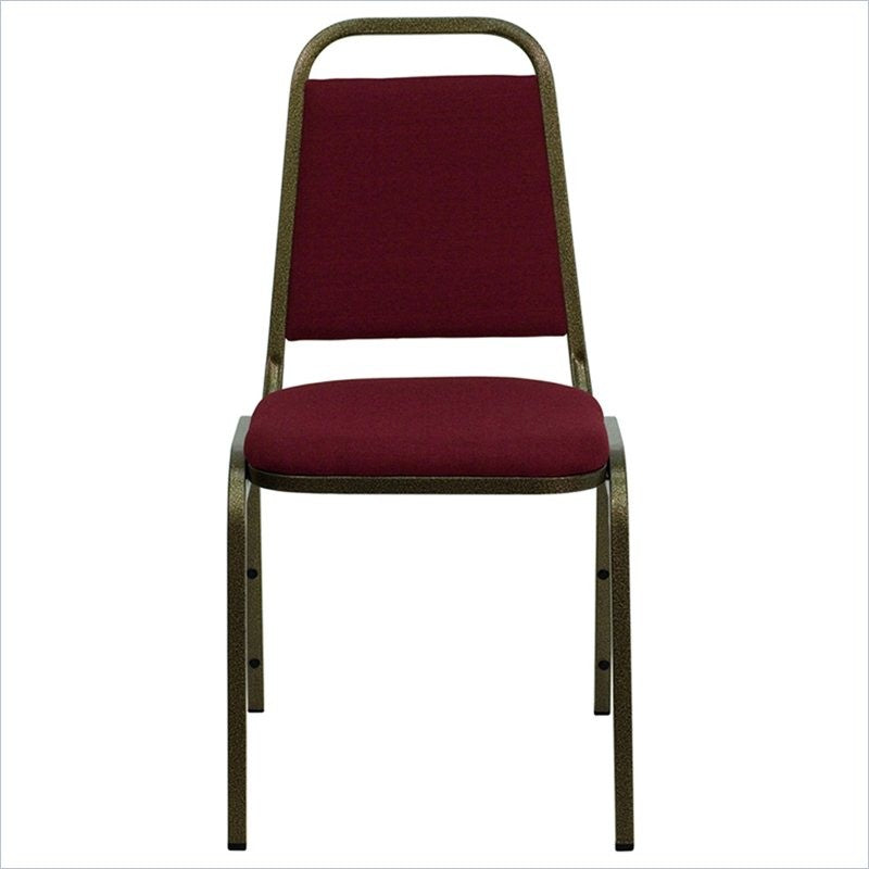 Trapezoidal Back Stacking Banquet Chair in Burgundy Fabric