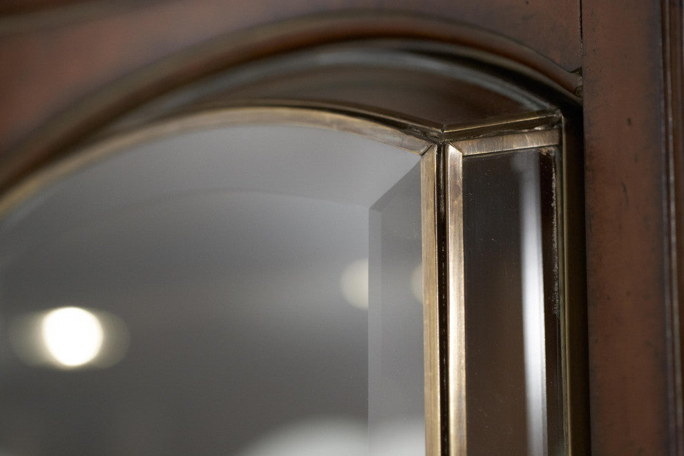 Villa Valencia Wood China Cabinet with Lighting, Classic Chestnut
