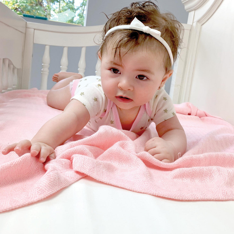 Panda Baby 100% Rayon Viscose Knitted Bamboo Baby Blanket Petal