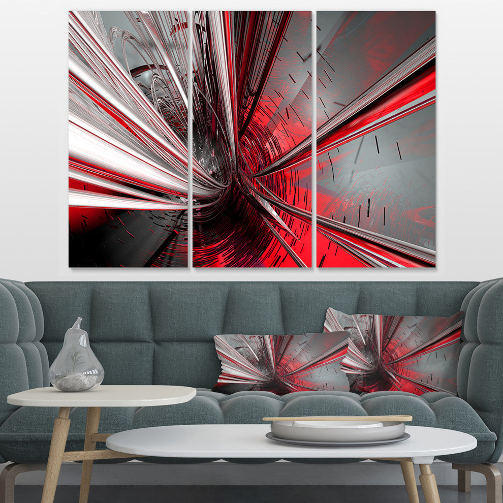 "Fractal 3-D Deep into Middle" Art Canvas Print, 3 Panels, 36"x28"